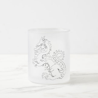 Taza De Cristal Esmerilado El Dragón Asiático De Tatsu Es Una Criatura Mítica