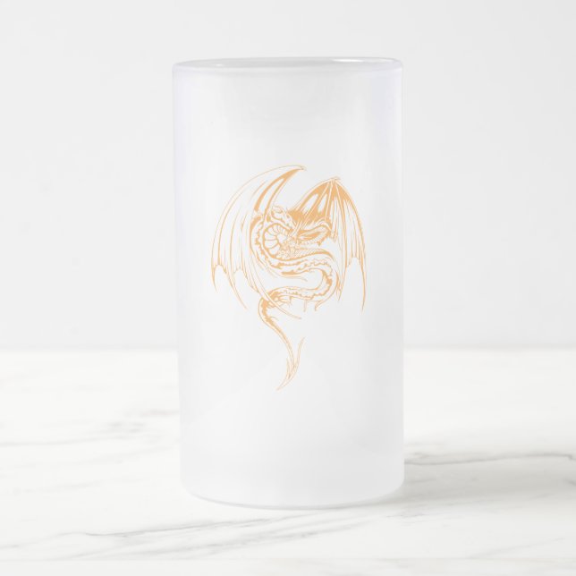 Taza De Cristal Esmerilado El Dragón Wyvern Son Criaturas Míticas Fantasías (Centro)