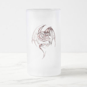 Taza De Cristal Esmerilado El Dragón Wyvern Son Criaturas Míticas Fantasías
