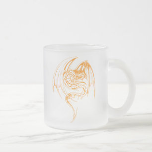 Taza De Cristal Esmerilado El Dragón Wyvern Son Criaturas Míticas Fantasías