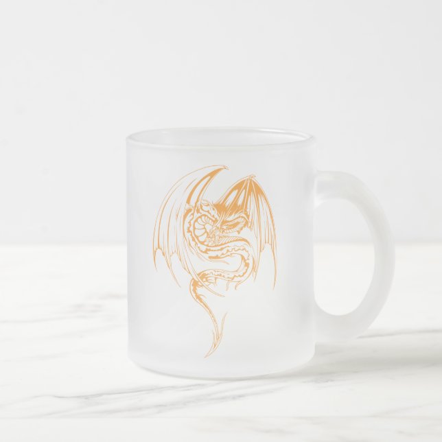 Taza De Cristal Esmerilado El Dragón Wyvern Son Criaturas Míticas Fantasías (Derecha)