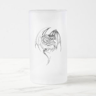Taza De Cristal Esmerilado El Dragón Wyvern Son Criaturas Míticas Fantasías