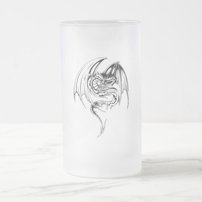 Taza De Cristal Esmerilado El Dragón Wyvern Son Criaturas Míticas Fantasías (Centro)