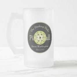 Taza De Cristal Esmerilado El Dúo de la Patada o la Pelota de Pickleball