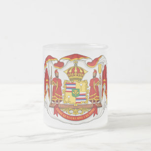 Taza De Cristal Esmerilado El escudo de armas real del Reino de Hawaii
