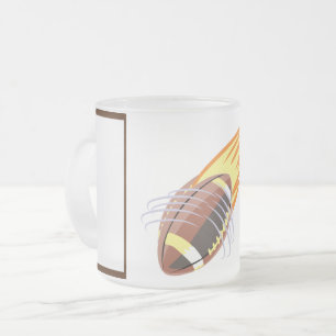 Taza De Cristal Esmerilado El Fútbol en Llamas -