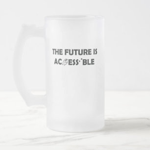 Taza De Cristal Esmerilado El futuro es accesible el lenguaje de Rótulo ASL B