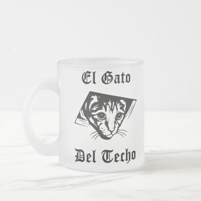 Taza De Cristal Esmerilado El Gato Del Techo (Izquierda)