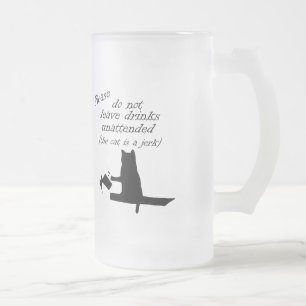 Taza De Cristal Esmerilado El gato es un idiota