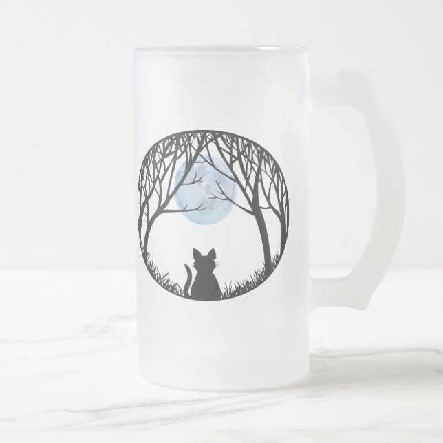 Taza De Cristal Esmerilado El gato gordo del vidrio de cerveza del gato (Derecha)