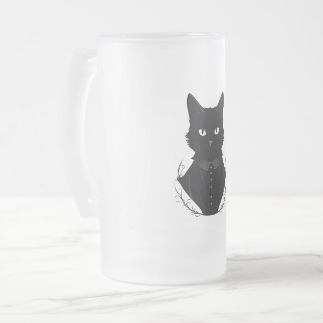 Taza De Cristal Esmerilado El gato negro encantado de Salem (Anverso izquierdo)