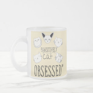 Taza De Cristal Esmerilado El "gato patéticamente obsesionado"