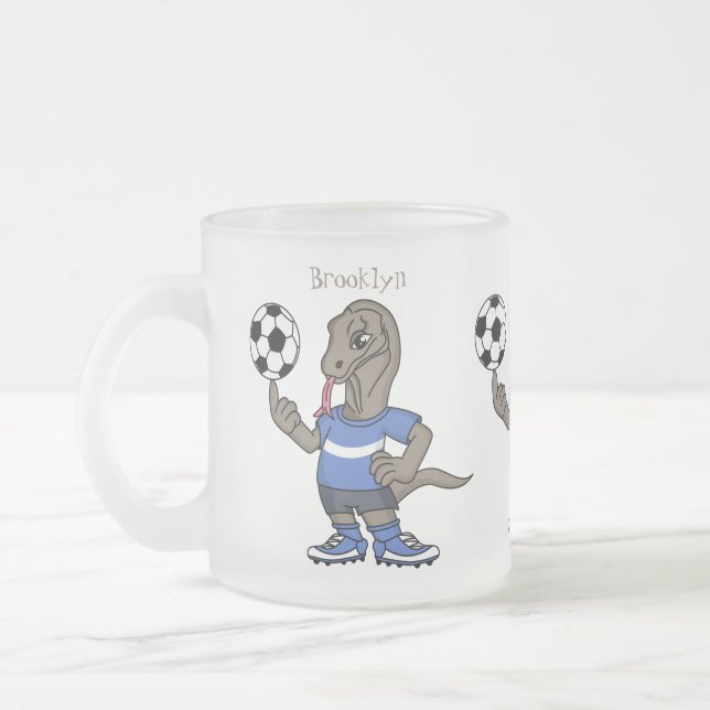 Taza De Cristal Esmerilado El gracioso personalizado de fútbol del dragón Kom (Izquierda)