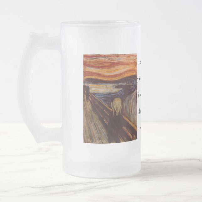 Taza De Cristal Esmerilado El grito (Izquierda)