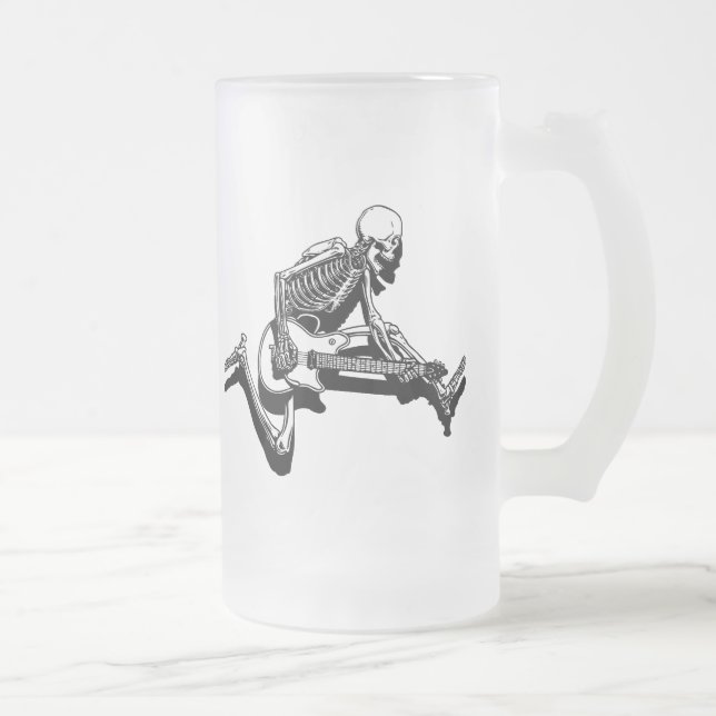 Taza De Cristal Esmerilado El guitarrista esquelético salta (Derecha)
