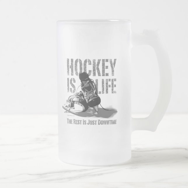 Taza De Cristal Esmerilado El hockey es vida (Derecha)