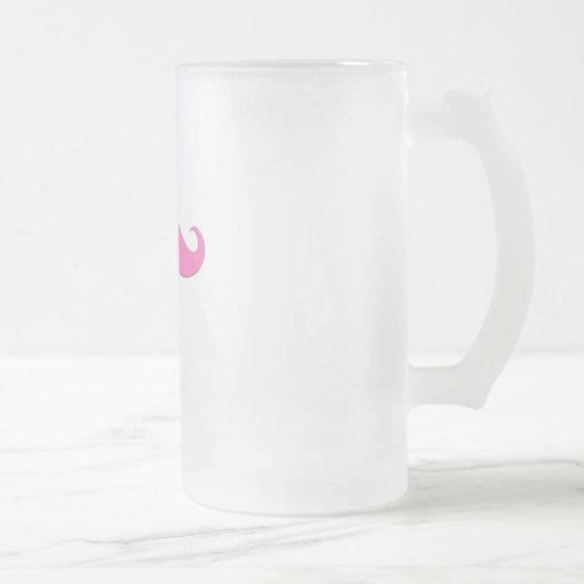 Taza De Cristal Esmerilado El humor rosado del bigote crea sus los propios (Derecha)