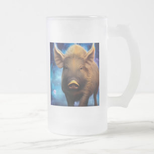 Taza De Cristal Esmerilado El jabalí