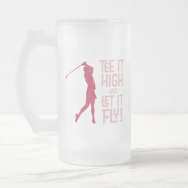 Taza De Cristal Esmerilado El juego de golf femenino cute divertido humor dep