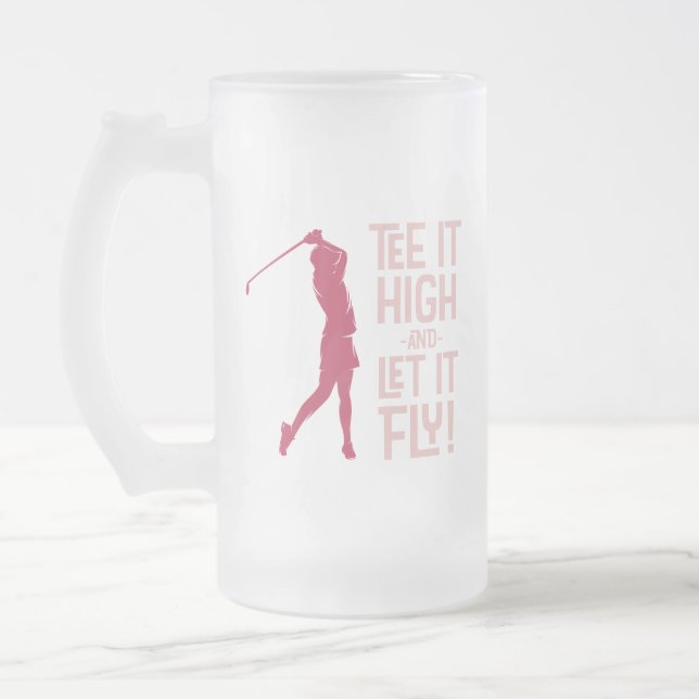 Taza De Cristal Esmerilado El juego de golf femenino cute divertido humor dep (Izquierda)
