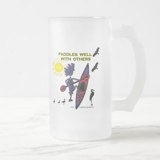 Taza De Cristal Esmerilado El kajak bate bien con otros II