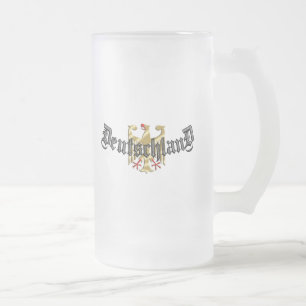 Taza De Cristal Esmerilado El logotipo de Deutschland Eagle junta con te y