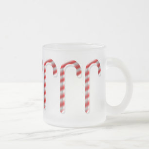 Taza De Cristal Esmerilado El marchar de los bastones de caramelo