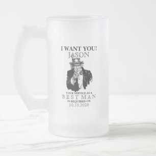 Taza De Cristal Esmerilado El mejor hombre de la propuesta del hombre groomsm