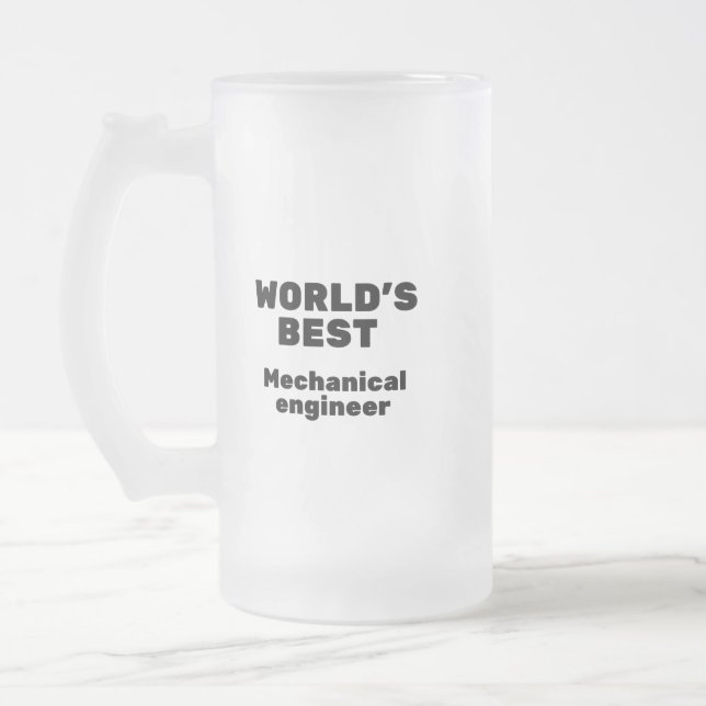 Taza De Cristal Esmerilado El mejor ingeniero mecánico del mundo (Izquierda)