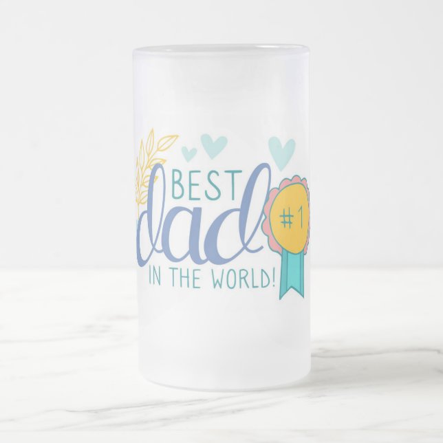 Taza De Cristal Esmerilado El mejor papá del mundo (Centro)