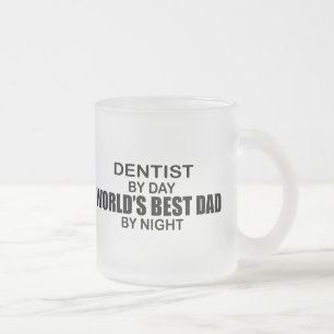 Taza De Cristal Esmerilado El mejor papá del mundo - dentista
