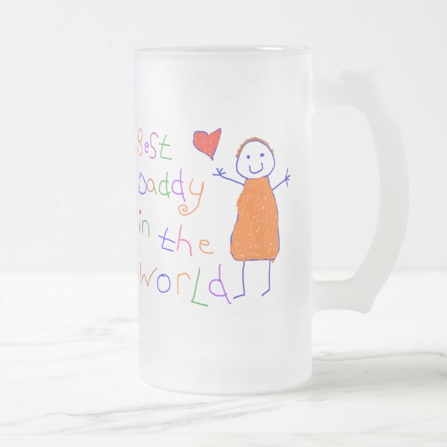 Taza De Cristal Esmerilado El mejor papá en el mundo (Derecha)