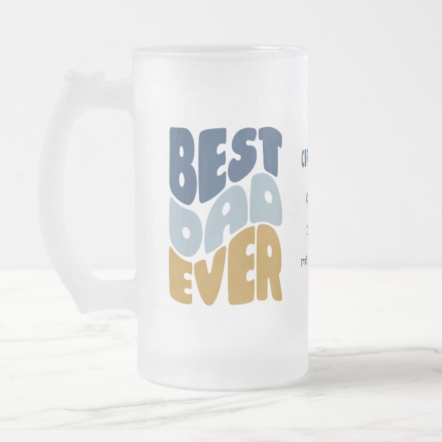 Taza De Cristal Esmerilado El mejor papá jamás personalizado (Izquierda)