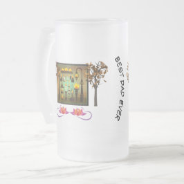 Taza De Cristal Esmerilado El mejor papá personalizado de la historia con Lot