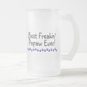 Taza De Cristal Esmerilado El mejor Papaw de Freakin nunca