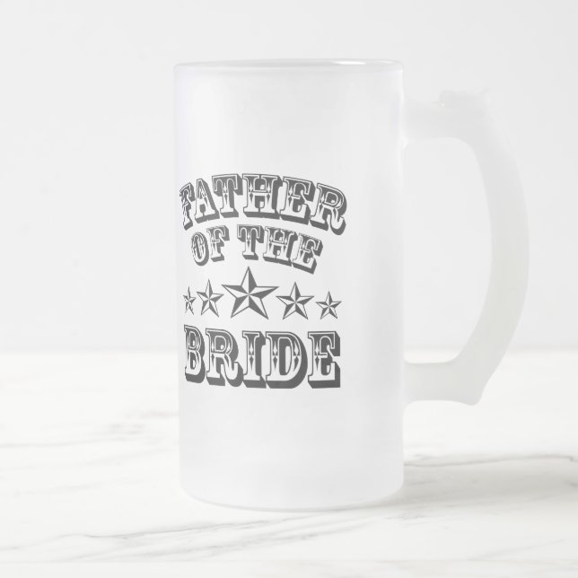 Taza De Cristal Esmerilado El Padre De Moda De La Novia Frosted Beer Mug (Derecha)