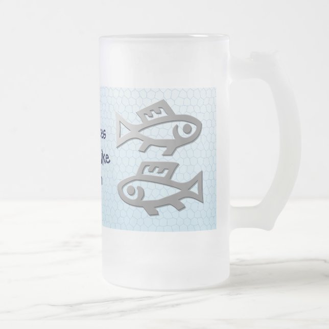 Taza De Cristal Esmerilado El pescado de plata del Rótulo de la estrella de (Derecha)