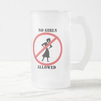 Taza De Cristal Esmerilado El pictograma sin símbolo Sin Chicas permitidos