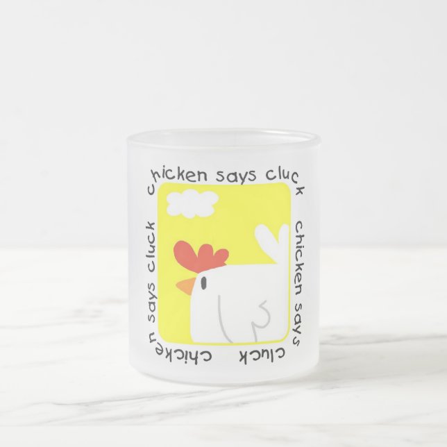 Taza De Cristal Esmerilado El pollo dice las camisetas y los regalos del (Centro)