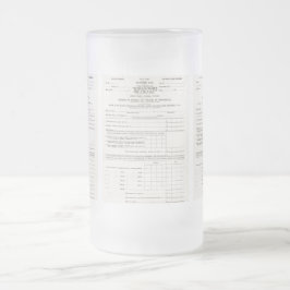 Taza De Cristal Esmerilado El primer tazón del impuesto a la renta de los Est