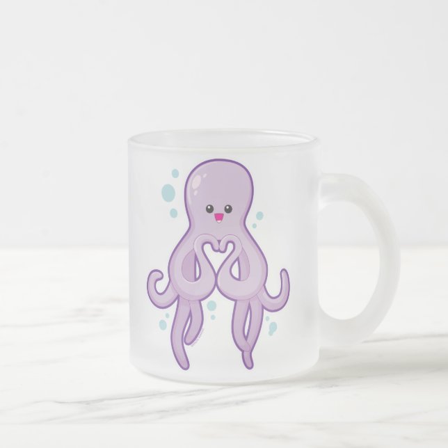 Taza De Cristal Esmerilado El pulpo le ama (Derecha)