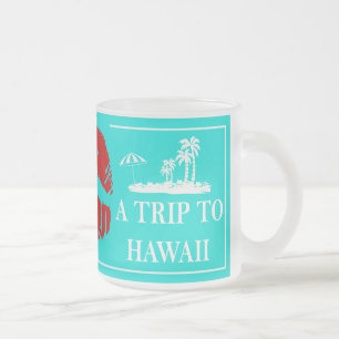 Taza De Cristal Esmerilado El regalo hawaiano se besará para un viaje a la