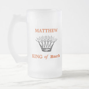 Taza De Cristal Esmerilado El rey personalizado de la flor