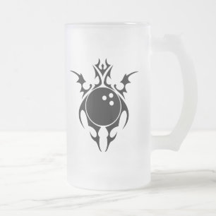 Taza De Cristal Esmerilado el rodar. tribal