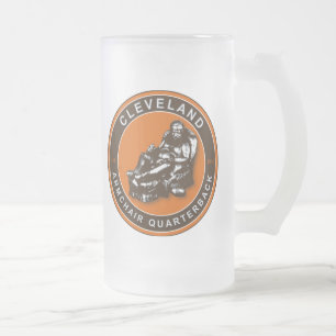 Taza De Cristal Esmerilado El salón QB Cleveland Football Mug
