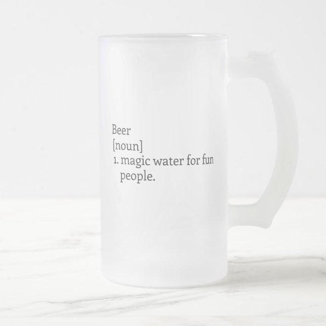 Taza De Cristal Esmerilado "El significado de la cerveza". Monograma Cerveza  (Derecha)