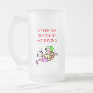 Taza De Cristal Esmerilado el skydiving
