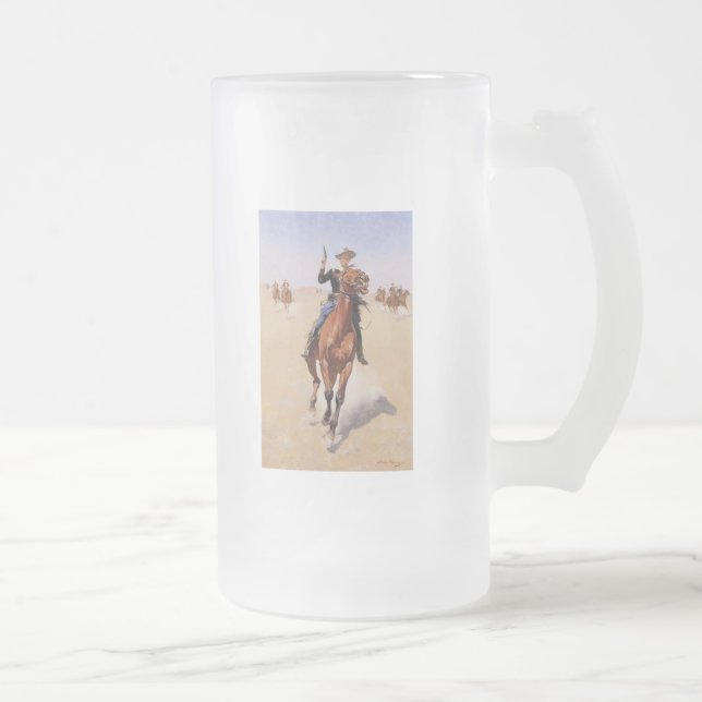 Taza De Cristal Esmerilado El soldado de caballería de Federico Remington (Derecha)