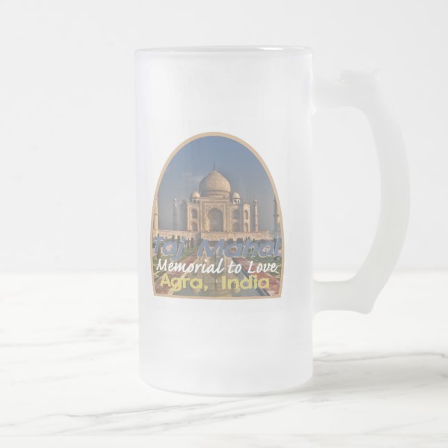 Taza De Cristal Esmerilado El TAJ MAHAL la India (Derecha)