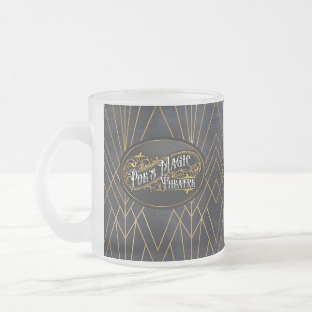Taza De Cristal Esmerilado El teatro mágico de Poe Frosted Mug (Izquierda)